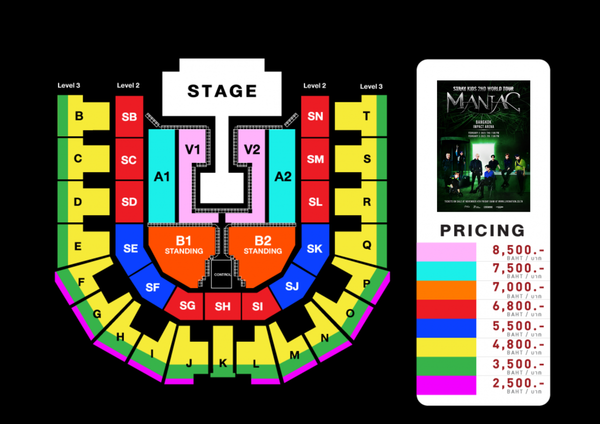 Official Ticket STRAY KIDS 2ND WORLD TOUR “MANIAC” Live in Bangkok